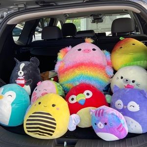 Squishmallows Sizes: 12 to 16 inch.Pick one for 8.00. The cat is 8 inch- $5.00